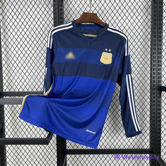 Camiseta retro Argentina 2014 VISITANTE Manga Larga