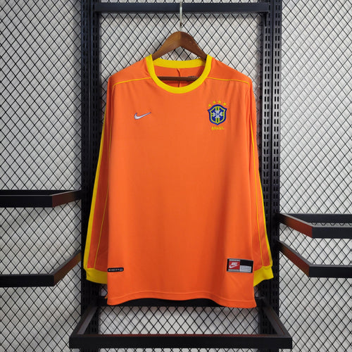Camiseta retro Brasil 1998 VISITANTE Manga Larga - KingoalESP