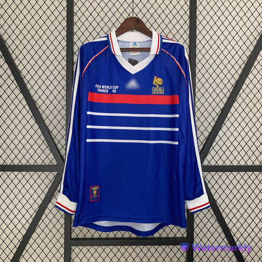 Camiseta retro Francia 1998 LOCAL Manga Larga