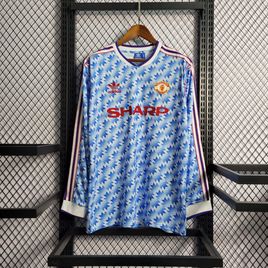 Camiseta retro Manchester United 90/92 VISITANTE Manga Larga - KingoalESP